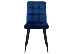 ML-Design Esszimmerstühle 4Er Set Dunkelblau mit Rückenlehne mit Samtbezug* Stühle