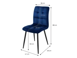 ML-Design Esszimmerstühle 4Er Set Dunkelblau mit Rückenlehne mit Samtbezug* Stühle