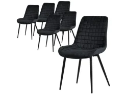 ML-Design Esszimmerstühle 6Er Set Sitzfläche aus Samt mit Rückenlehne* Stühle