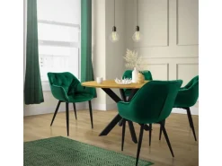 ML-Design Esszimmerstühle 2er Set Dunkelgrün aus Dickem Samtstoff* Stühle