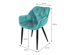 ML-Design Esszimmerstühle 4Er Set Petrol Küchenstuhl mit Dickem Samtstoff* Stühle
