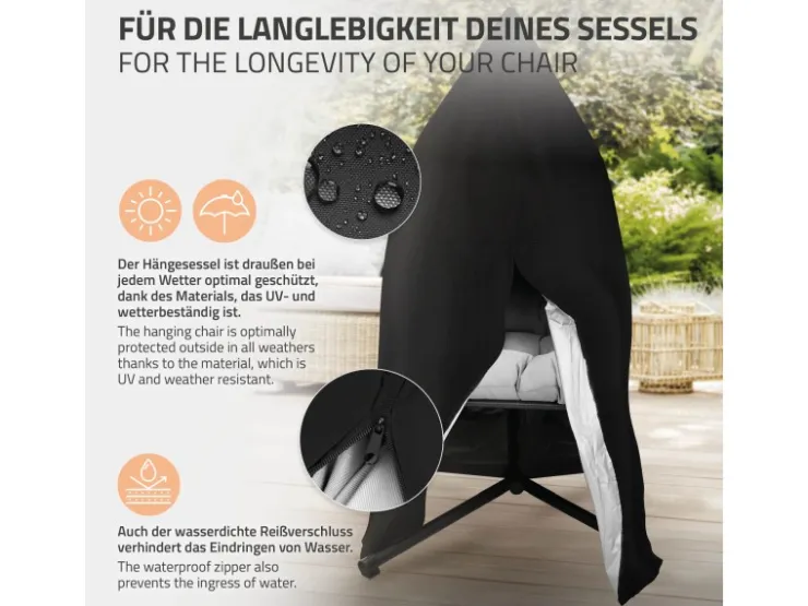 ML-Design Hängesessel Abdeckung mit Reißverschluss und Kordelzug 190x115 cm* Sessel