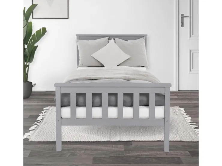 ML-Design Holzbett 90x200 cm Bettgestell mit Lattenrost und Füße* Betten