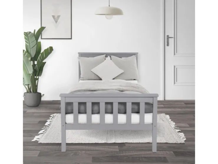 ML-Design Holzbett 90x200 cm Bettgestell mit Lattenrost und Füße* Betten