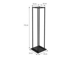 ML-Design Kaminholzregal 33 x 115 x 33 cm Rechteckig Schwarz Metall Innen/Außen* Holzregale