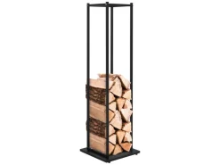 ML-Design Kaminholzregal 33 x 115 x 33 cm Rechteckig Schwarz Metall Innen/Außen* Holzregale