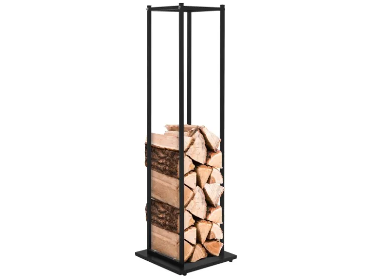 ML-Design Kaminholzregal 33 x 115 x 33 cm Rechteckig Schwarz Metall Innen/Außen* Holzregale