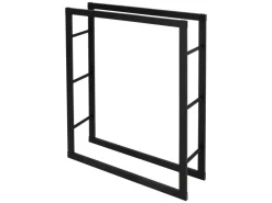 ML-Design Kaminholzregal 80x100x25 cm Rechteckig Schwarz Metall Innen/Außen