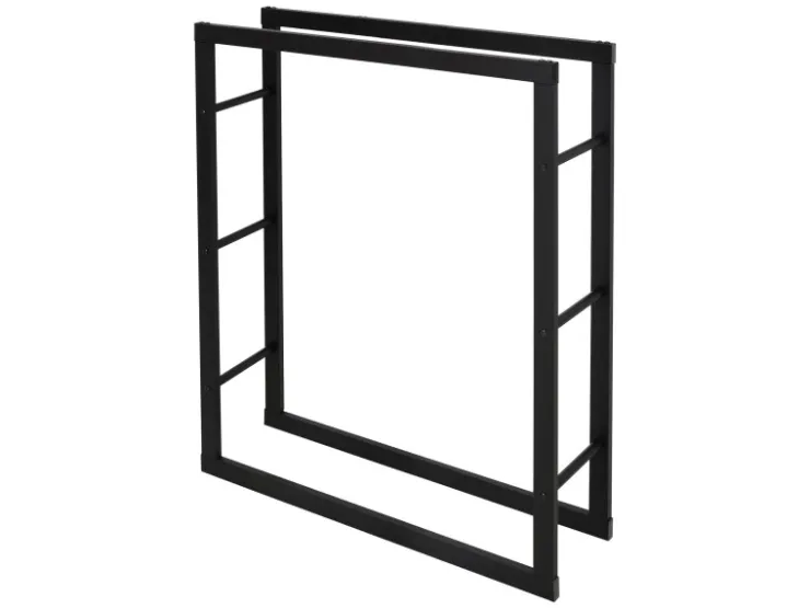 ML-Design Kaminholzregal 80x100x25 cm Rechteckig Schwarz Metall Innen/Außen