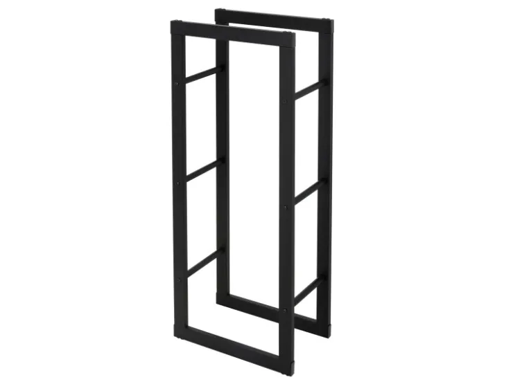 ML-Design Kaminholzregal 40x100x25cm Rechteckig Schwarz aus Metall Innen/Außen* Regale Schwarz|Holzregale
