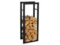 ML-Design Kaminholzregal 40x100x25cm Rechteckig Schwarz aus Metall Innen/Außen* Regale Schwarz|Holzregale
