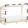 ML-Design Kinderbett Fußballtor 90x200 cm mit Matratze H16 cm Holz* Betten