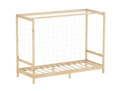 ML-Design Kinderbett Fußballtor 90x200 cm Natur Kiefernholz Massiv* Betten