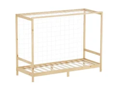 ML-Design Kinderbett Fußballtor 90x200 cm Natur Kiefernholz Massiv* Betten