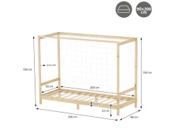 ML-Design Kinderbett Fußballtor 90x200 cm Natur Kiefernholz Massiv* Betten