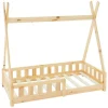 ML-Design Kinderbett Tipi 70x140cm Natur mit Rausfallschutz Lattenrost* Betten