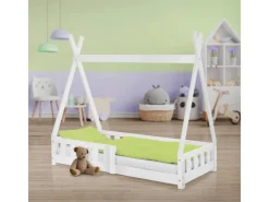ML-Design Kinderbett Tipi 70x140 cm mit Rausfallschutz Lattenrost* Bettwäsche