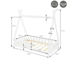 ML-Design Kinderbett Tipi 70x140 cm mit Rausfallschutz Lattenrost* Bettwäsche