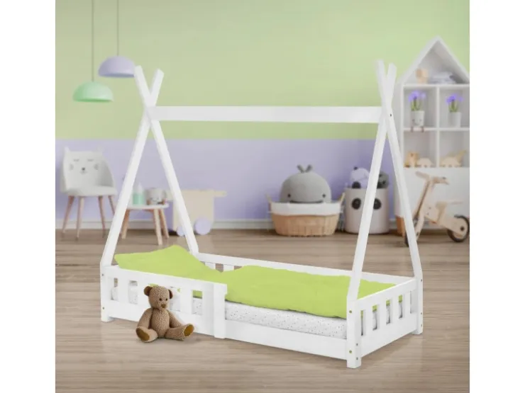 ML-Design Kinderbett Tipi 70x140 cm mit Rausfallschutz Lattenrost* Bettwäsche