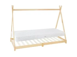 ML-Design Kinderbett Tipi 90x200cm Natur mit Matratze H16cm Lattenrost* Betten