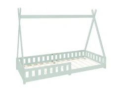 ML-Design Kinderbett Tipi 90x200 cm Mint mit Rausfallschutz Lattenrost* Bettwäsche