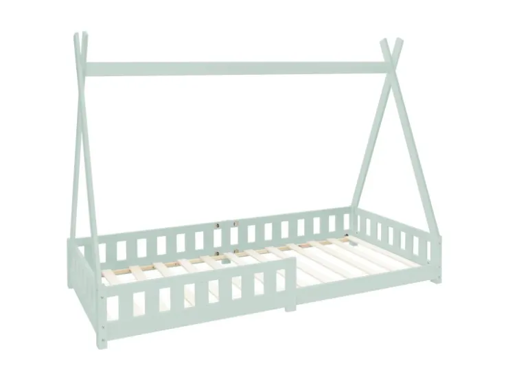 ML-Design Kinderbett Tipi 90x200 cm Mint mit Rausfallschutz Lattenrost* Bettwäsche