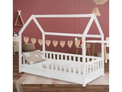 ML-Design Kinderbett 80x160 cm mit Rausfallschutz Dach Lattenrost* Betten
