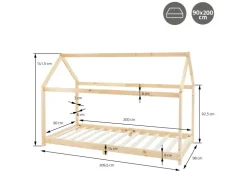 ML-Design Kinderbett 80x160 cm mit Matratze Rausfallschutz Dach