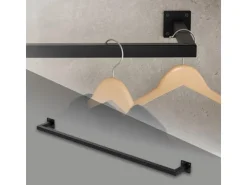 ML-Design Kleiderstange Rechteck für Wand T12cmxB110cm Schwarz aus Stahl U-Form* Garderoben
