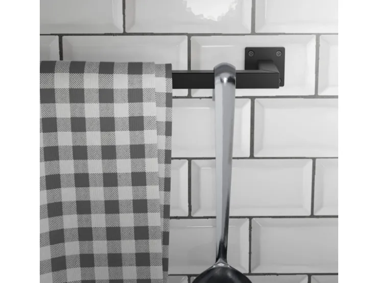 ML-Design Kleiderstange Rechteck für Wand T12cmxB110cm Schwarz aus Stahl U-Form* Garderoben