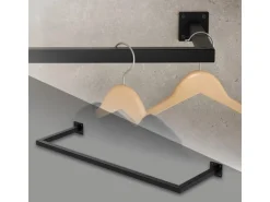 ML-Design Kleiderstange Rechteck die Wand T30cm x B90cm Schwarz aus Stahl U-Form
