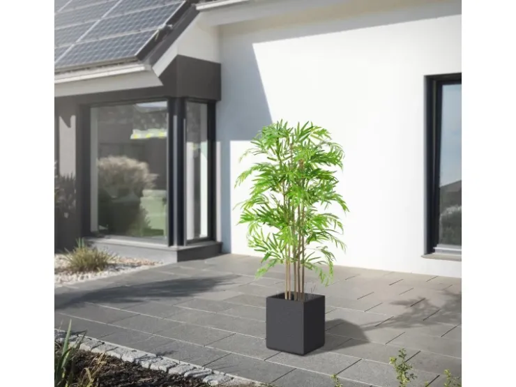 ML-Design Künstlicher Bambus 150cm Groß Kunstpflanze mit Echtholzstamm* Kunstpflanzen
