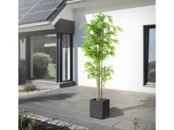 ML-Design Künstlicher Bambus 210cm Groß Kunstpflanze mit Echtholzstamm* Kunstpflanzen