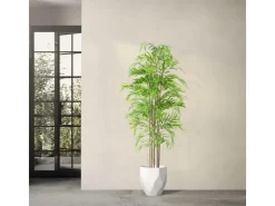 ML-Design Künstlicher Bambus 180cm Groß Kunstpflanze mit Echtholzstamm* Kunstpflanzen