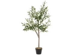 ML-Design Künstlicher Olivenbaum im Topf 120cm Groß mit Naturholzstamm* Kunstpflanzen