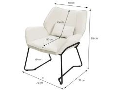 ML-Design Loungesessel Beige mit Leinenbezug mit Armlehne und Rückenlehne