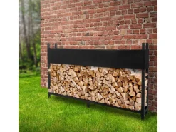 ML-Design Metall Kaminholzregal mit Abdeckung 200x25x115 cm Anthrazit Stahl* Weitere Regale