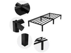 ML-Design Metallbett 90x200cm auf Stahlrahmen mit Lattenrost Bettgestell