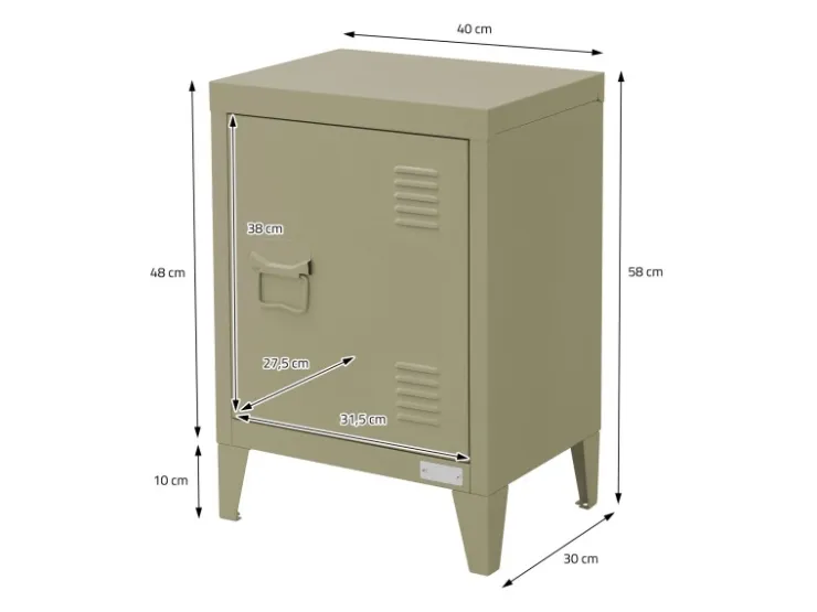 ML-Design Nachttisch in 40x30x58 cm aus Stahl Industriedesign