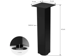 ML-Design Tischbeine 4Er Set I-Design H42 cm Stahl 8x8 cm* Tische