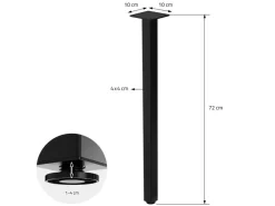 ML-Design Tischbeine 4Er Set I-Design H72 cm Stahl 4x4 cm