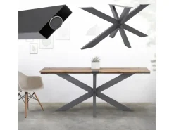 ML-Design Tischgestell Spider 78x71x120 cm Anthrazit Kreuzgestell Kreuz X-Design