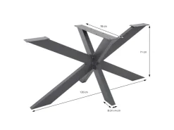 ML-Design Tischgestell Spider 78x71x120 cm Anthrazit Kreuzgestell Kreuz X-Design