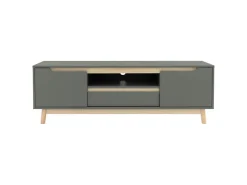 ML-Design TV-Schrank 140x40x46cm Grün-Natur mit 2 Türen für Fernseher bis 65Zoll