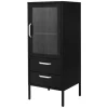 ML-Design Vitrinenschrank 42x102x40 cm Schwarz Metallschrank aus Stahl* Vitrinen