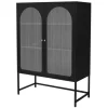 ML-Design Vitrinenschrank 85x120x40 cm Schwarz Metallschrank aus Stahl* Vitrinen