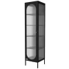ML-Design Vitrinenschrank 42x175x40 cm Schwarz Schmale Vitrine Stahl* Vasen