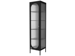 ML-Design Vitrinenschrank 42x175x40 cm Schwarz Schmale Vitrine Stahl* Vasen