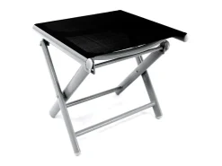 Mojawo Garten Fußhocker ZUSAMMENKLAPPBAR Klapphocker WITTERUNGSBESTÄNDIGES Aluminium WETTERFESTE Gartenmöbel SILBER und SCHWARZ Schwarz