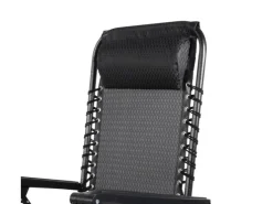 Mojawo Luxus Comfort GartenstuhlRelaxsessel Relaxstuhl Liegestuhl Klappbar Verstellbar mit Kopfpolster Schwarz und Grau